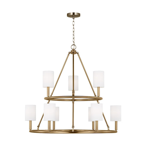 Visual Comfort Studio Egmont 9-Lt XL Chandelier, Brass/White - DJC1099SB