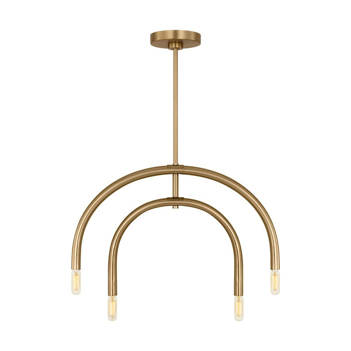 Visual Comfort Studio Hadden 4 Light Medium Chandelier, Satin Brass - DJC1114SB