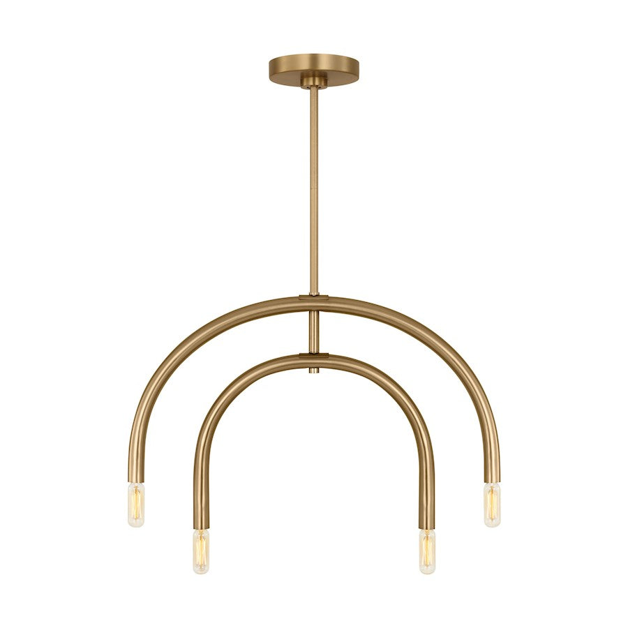 Visual Comfort Studio Hadden 4 Light Medium Chandelier, Satin Brass - DJC1114SB