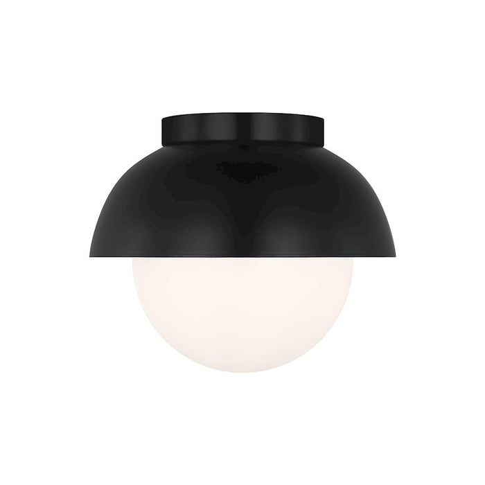 Visual Comfort Studio Hyde 1 Light Med Ceiling Flush, Black/Opal - DJF1011MBK