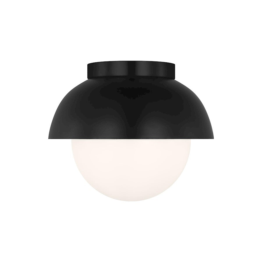 Visual Comfort Studio Hyde 1 Light Med Ceiling Flush, Black/Opal - DJF1011MBK