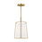 Visual Comfort Studio Cortes 1-Lt Med Hanging Shade, Sat Brass/White - DJP1011SB