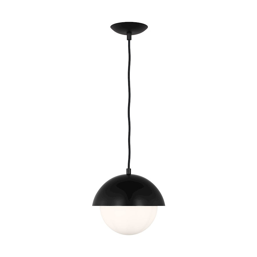 Visual Comfort Studio Hyde 1 Light Small Pendant, Midnight/Opal - DJP1021MBK