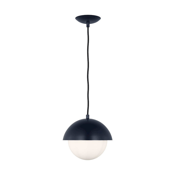 Visual Comfort Studio Hyde 1 Light Small Pendant, Navy/Opal - DJP1021NVY