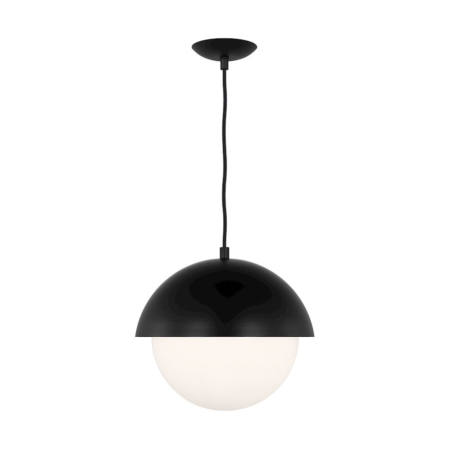 Visual Comfort Studio Hyde 1 Light Med Pendant, Midnight/Opal - DJP1031MBK