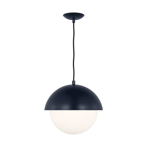 Visual Comfort Studio Hyde 1 Light Medium Pendant, Navy/Opal - DJP1031NVY