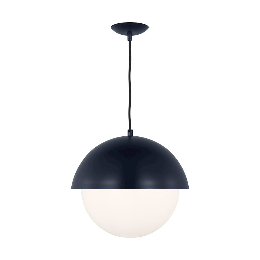 Visual Comfort Studio Hyde 1 Light Large Pendant, Navy/Opal - DJP1041NVY