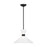 Visual Comfort Studio Belcarra 1-Lt Med Pendant, Black/Etched White - DJP1091MBK