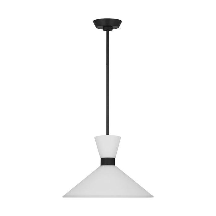 Visual Comfort Studio Belcarra 1-Lt Med Pendant, Black/Etched White