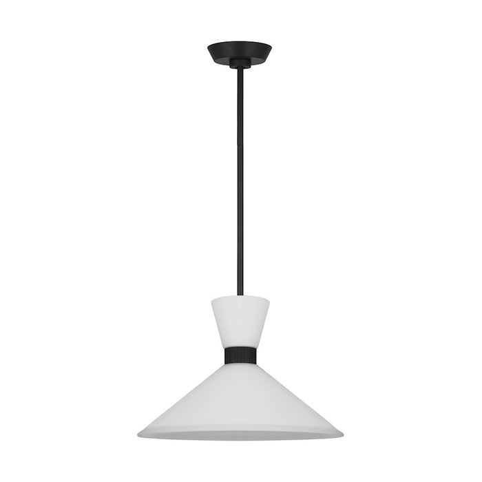 Visual Comfort Studio Belcarra 1-Lt Med Pendant, Black/Etched White