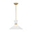 Visual Comfort Studio Belcarra 1-Lt Med Pendant, Brass/Etched White - DJP1091SB