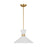 Visual Comfort Studio Belcarra 1-Lt Med Pendant, Brass/Etched White