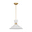 Visual Comfort Studio Belcarra 1-Lt Med Pendant, Brass/Etched White