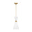 Visual Comfort Studio Belcarra 1-Lt SM Pendant, Brass/Etched White - DJP1101SB