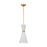 Visual Comfort Studio Belcarra 1-Lt SM Pendant, Brass/Etched White