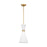 Visual Comfort Studio Belcarra 1-Lt SM Pendant, Brass/Etched White