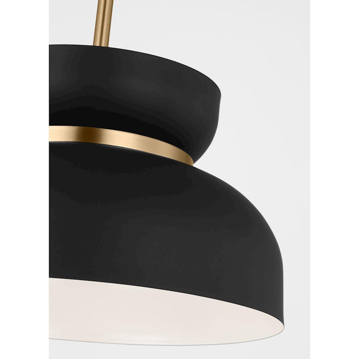 Visual Comfort Studio Pemberton 1 Light Med Pendant, Midnight