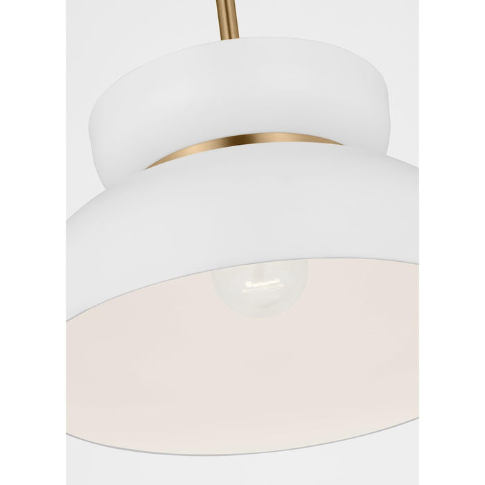 Visual Comfort Studio Pemberton 1 Light Med Pendant, White