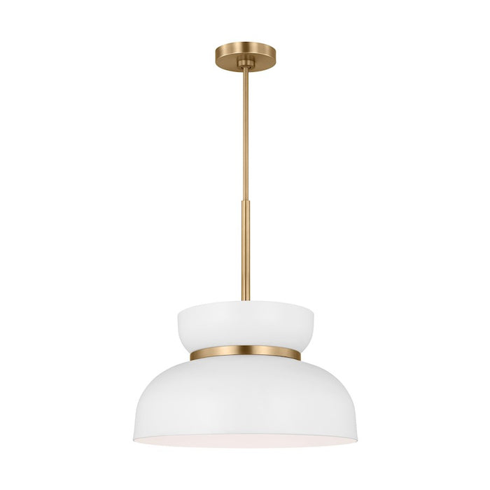 Visual Comfort Studio Pemberton 1 Light Med Pendant, White