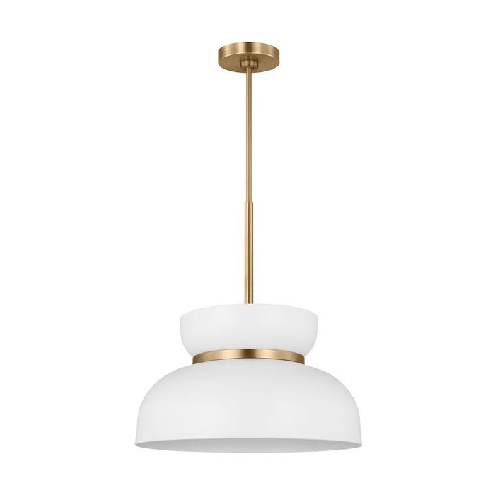 Visual Comfort Studio Pemberton 1 Light Med Pendant, White