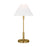 Visual Comfort Studio Porteau 1-Lt Med Table Lamp, Sat Brass/White - DJT1011SB1