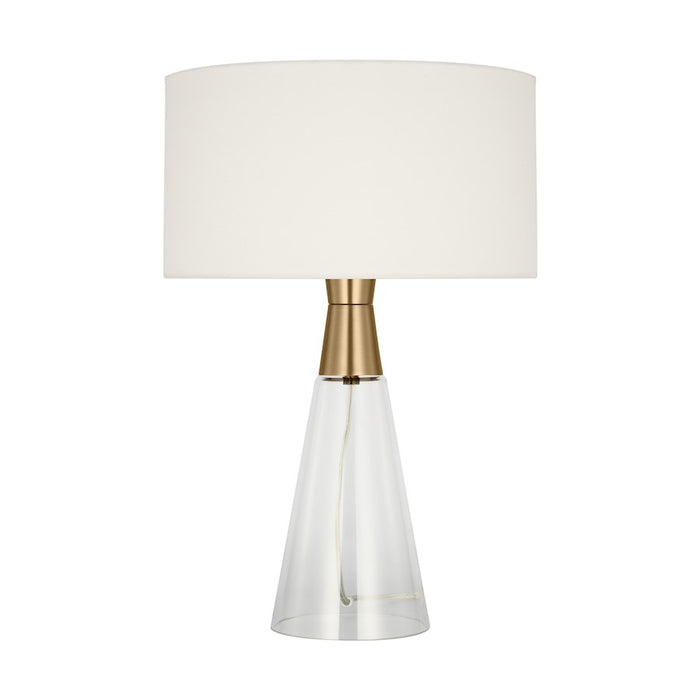 Visual Comfort Studio Pender 1-Lt Med Table Lamp, Sat Brass/White - DJT1041SB1