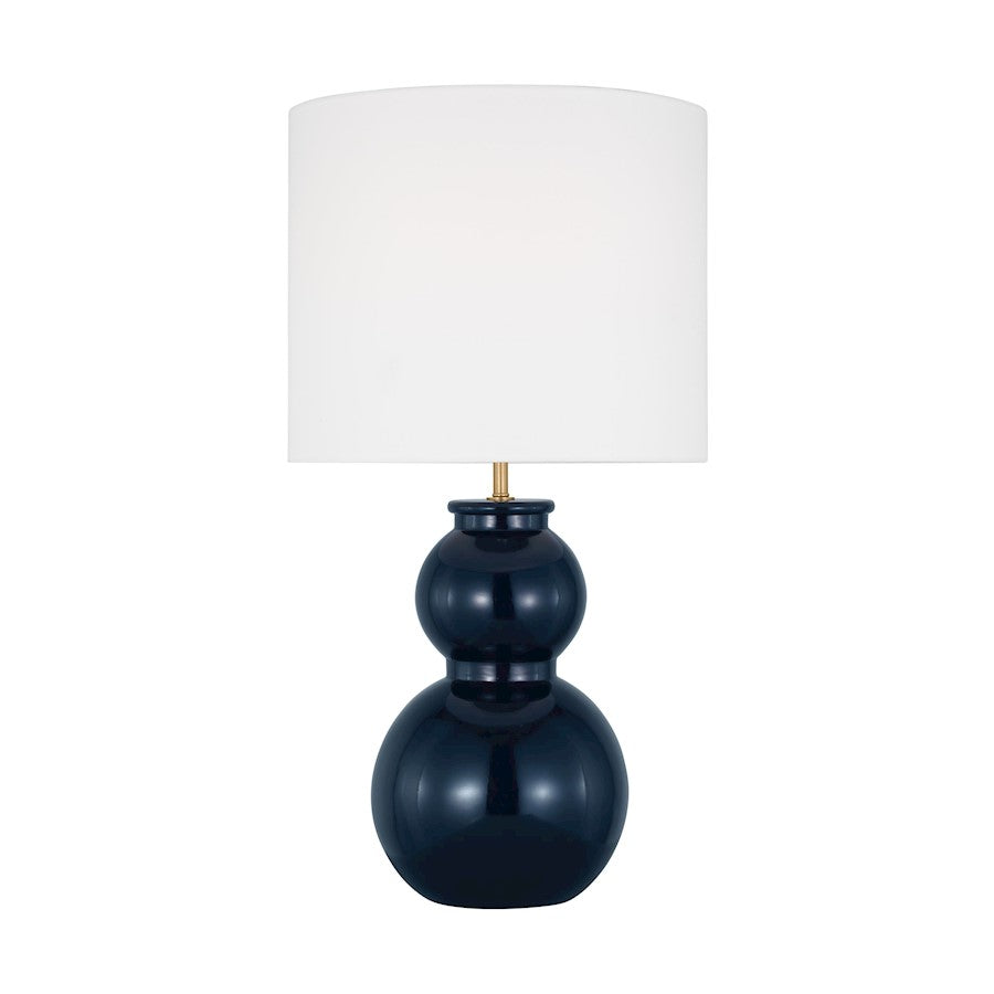 Visual Comfort Studio Buckley 1-Lt Med Table Lamp, Gloss Navy/WH - DJT1051GNV1