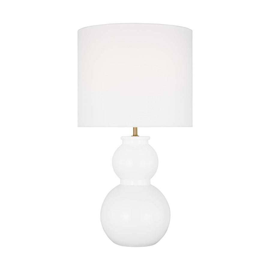 Visual Comfort Studio Buckley 1-Lt Med Table Lamp, Gloss WH/WH - DJT1051GW1