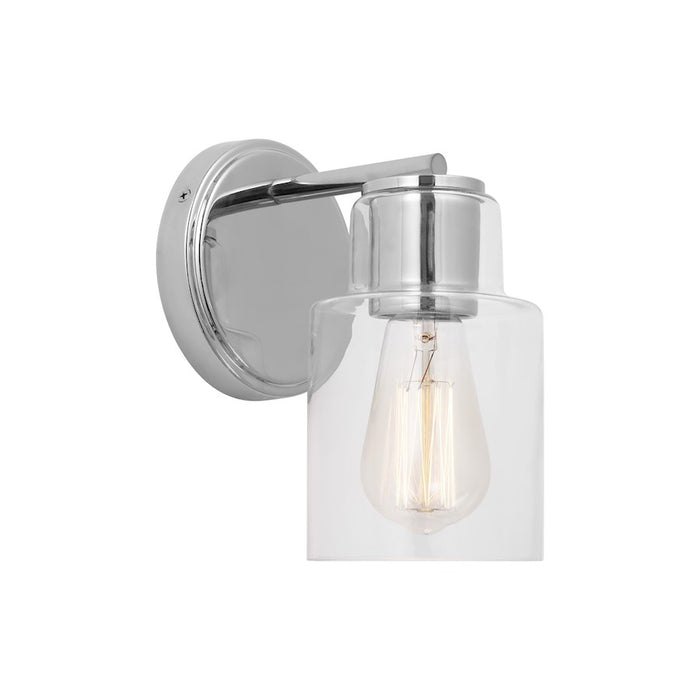 Visual Comfort Studio Sayward 1 Light Small Sconce, Chrome/Clear