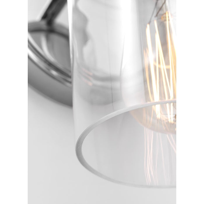 Visual Comfort Studio Sayward 1 Light Small Sconce, Chrome/Clear