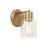 Visual Comfort Studio Sayward 1-Lt Small Sconce, Sat Brass/Clear