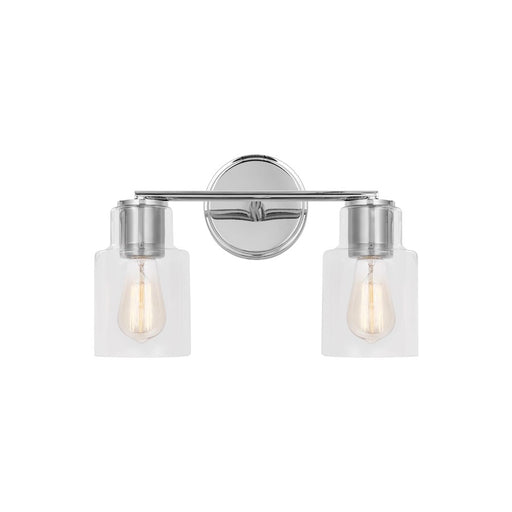 Visual Comfort Studio Sayward 2 Light Bath, Chrome/Clear - DJV1002CH