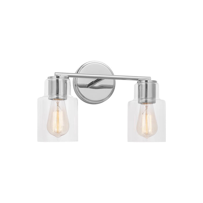 Visual Comfort Studio Sayward 2 Light Bath, Chrome/Clear