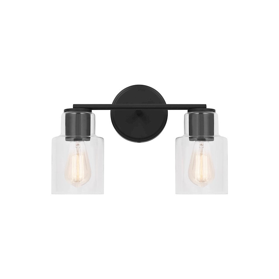 Visual Comfort Studio Sayward 2 Light Bath, Midnight Black/Clear - DJV1002MBK