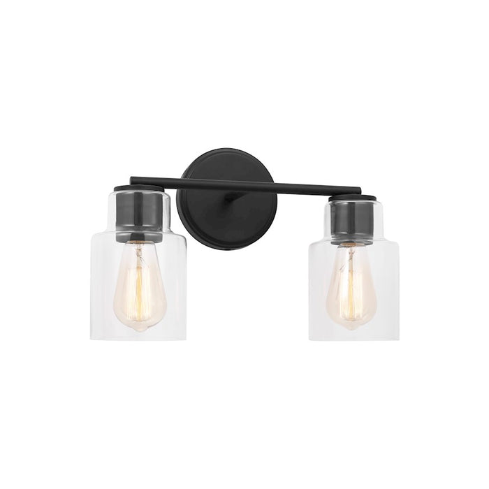 Visual Comfort Studio Sayward 2 Light Bath, Midnight Black/Clear