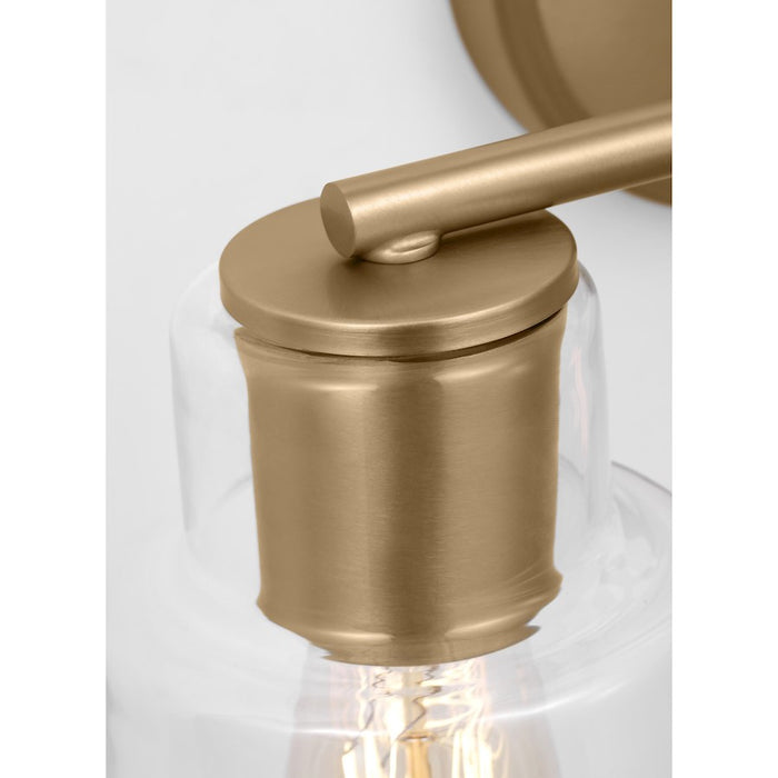 Visual Comfort Studio Sayward 2 Light Bath, Satin Brass/Clear