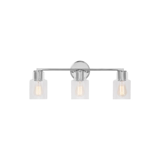 Visual Comfort Studio Sayward 3 Light Bath, Chrome/Clear - DJV1003CH