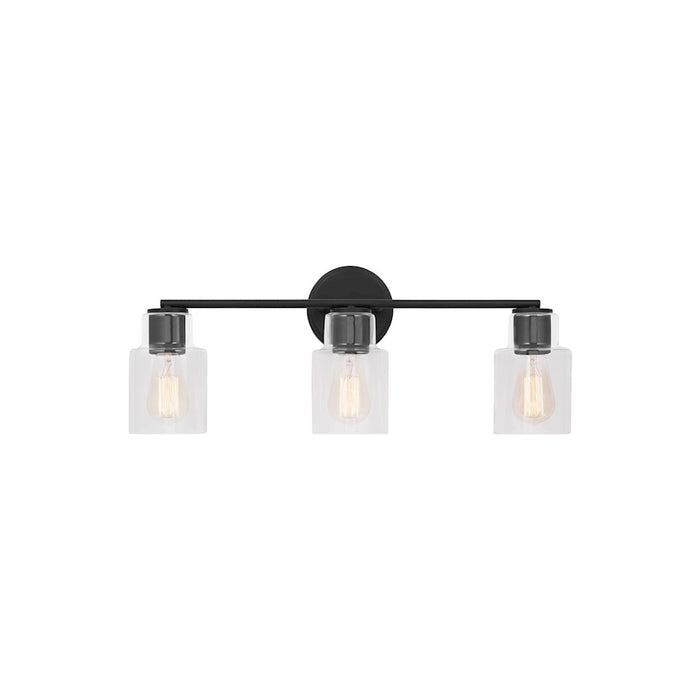 Visual Comfort Studio Sayward 3 Light Bath, Midnight Black/Clear - DJV1003MBK