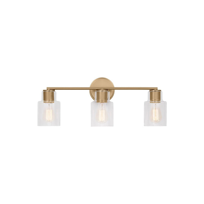 Visual Comfort Studio Sayward 3 Light Bath, Satin Brass/Clear - DJV1003SB