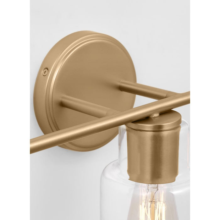 Visual Comfort Studio Sayward 3 Light Bath, Satin Brass/Clear