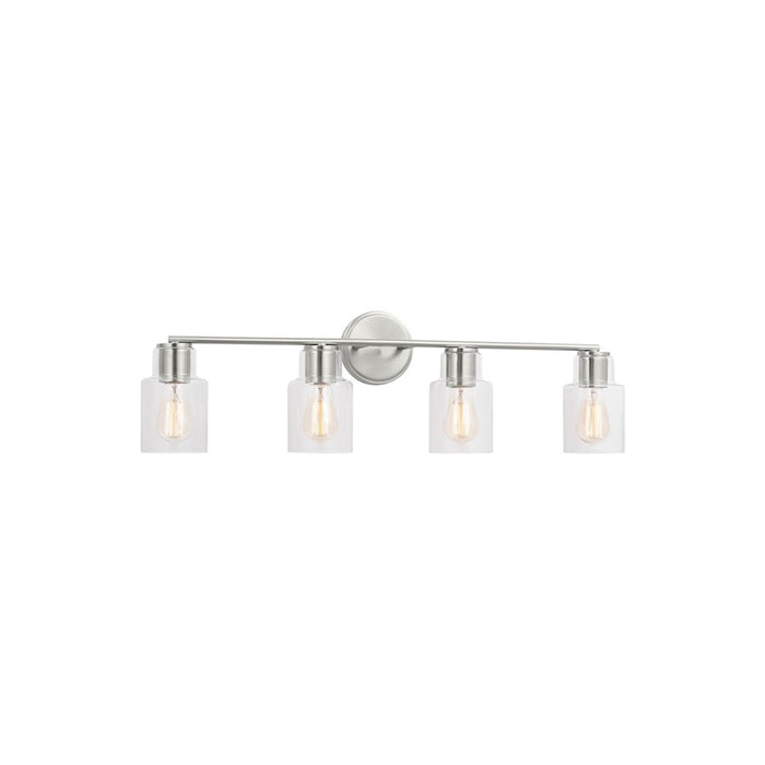 Visual Comfort Studio Sayward 4 Light Bath, Brushed Steel/Clear