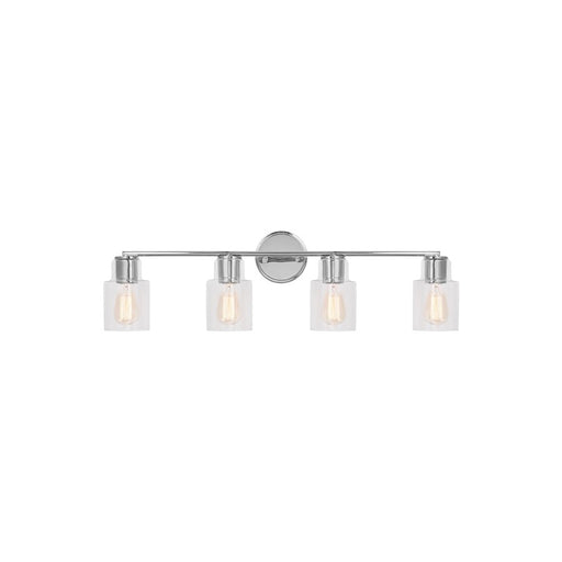 Visual Comfort Studio Sayward 4 Light Bath, Chrome/Clear - DJV1004CH