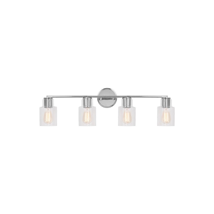 Visual Comfort Studio Sayward 4 Light Bath, Chrome/Clear - DJV1004CH