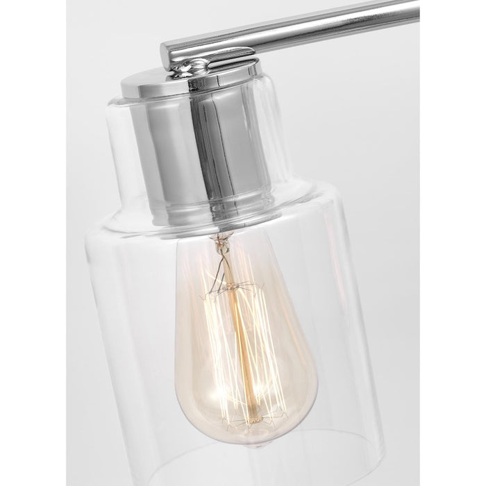 Visual Comfort Studio Sayward 4 Light Bath, Chrome/Clear