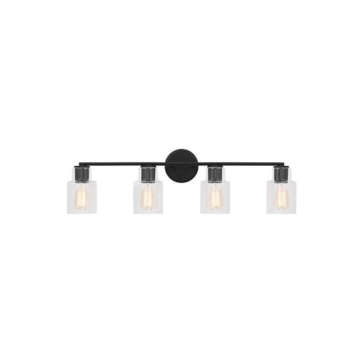 Visual Comfort Studio Sayward 4 Light Bath, Midnight Black/Clear - DJV1004MBK
