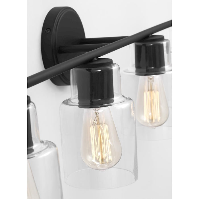 Visual Comfort Studio Sayward 4 Light Bath, Midnight Black/Clear