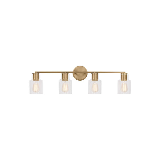 Visual Comfort Studio Sayward 4 Light Bath, Satin Brass/Clear - DJV1004SB