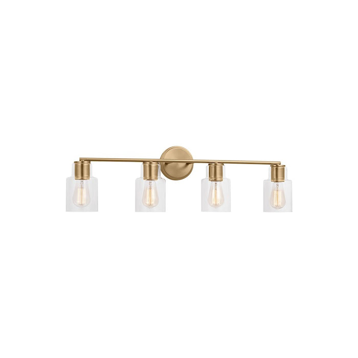 Visual Comfort Studio Sayward 4 Light Bath, Satin Brass/Clear