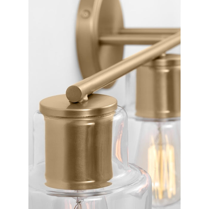 Visual Comfort Studio Sayward 4 Light Bath, Satin Brass/Clear