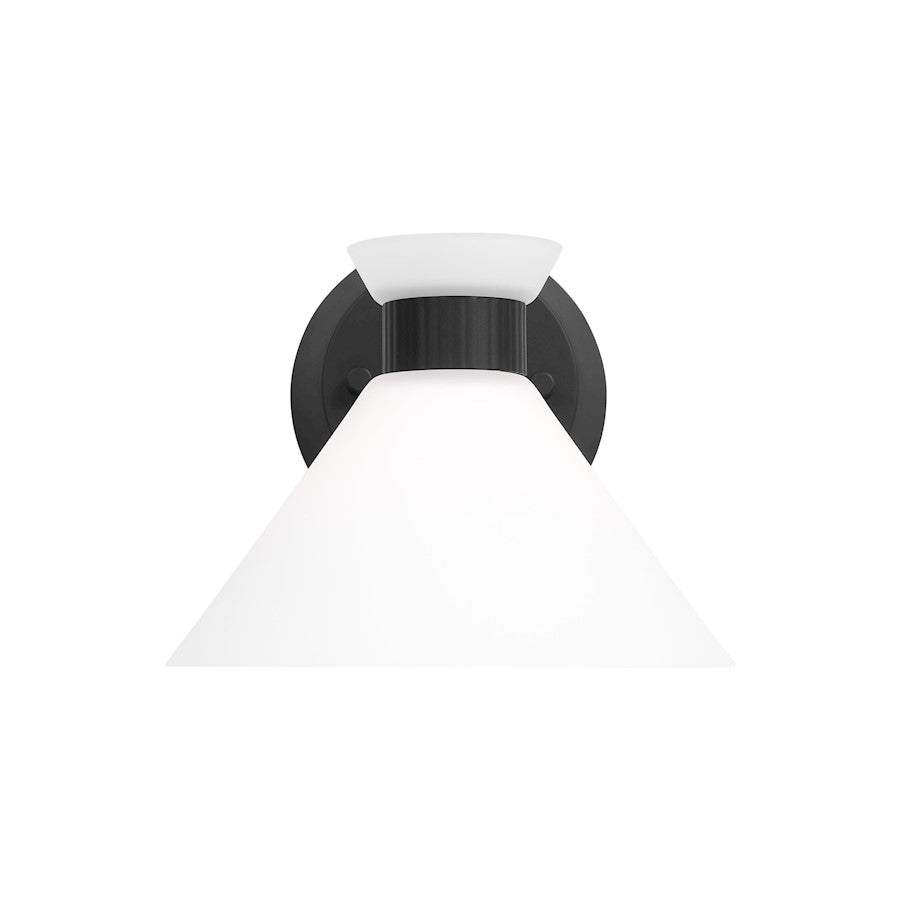 Visual Comfort Studio Belcarra 1-Lt SM Sconce, Black/Etched White - DJV1011MBK